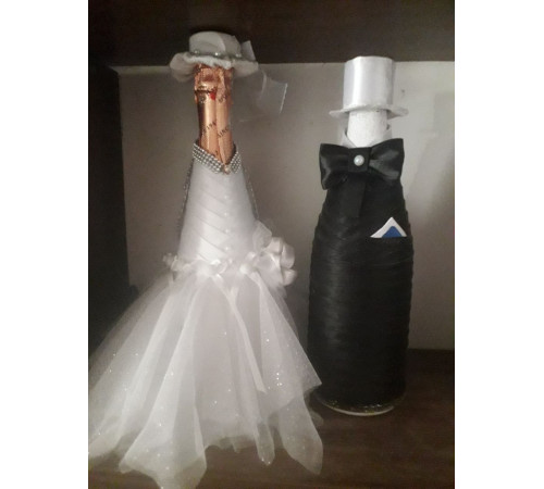 Мастер класс свадебное украшение бутылки шампанского